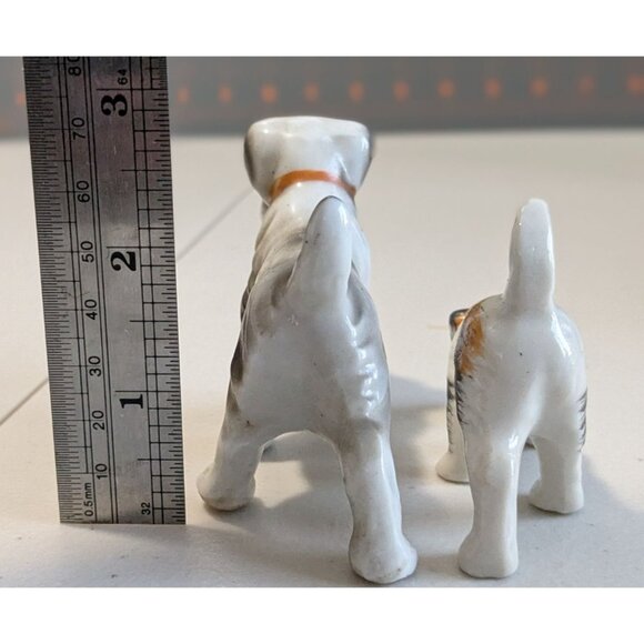 Vintage Ceramic Terrier Dog Figurines Set Made In Japan - Picture 9 of 12